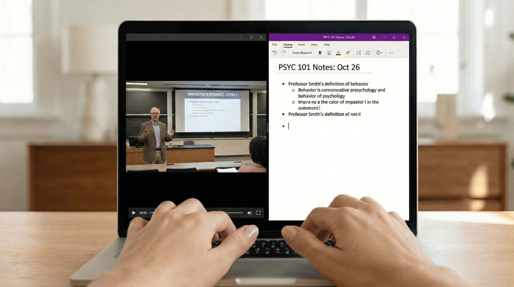 강의와 필기 화면 분할